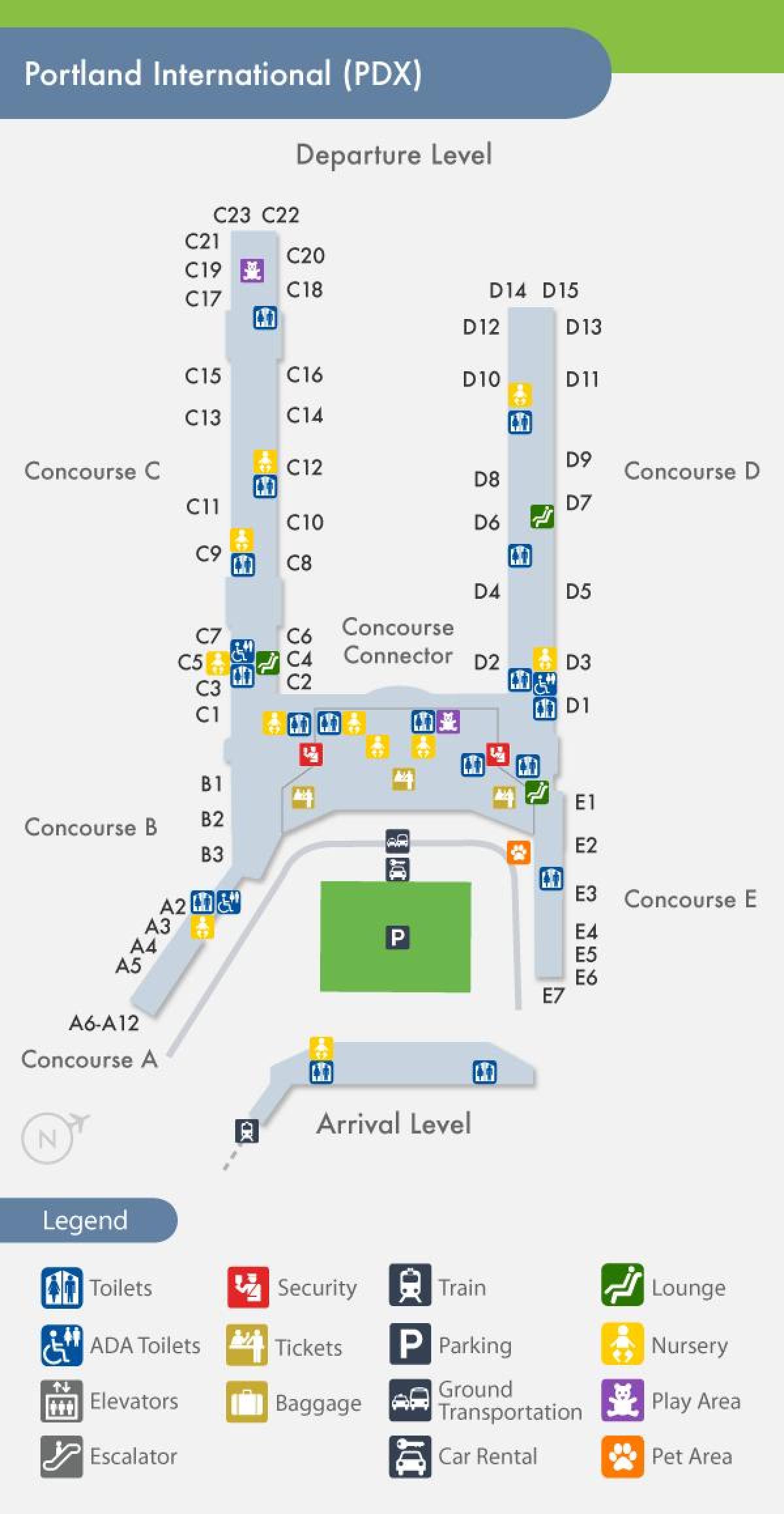 PDX地図の空港