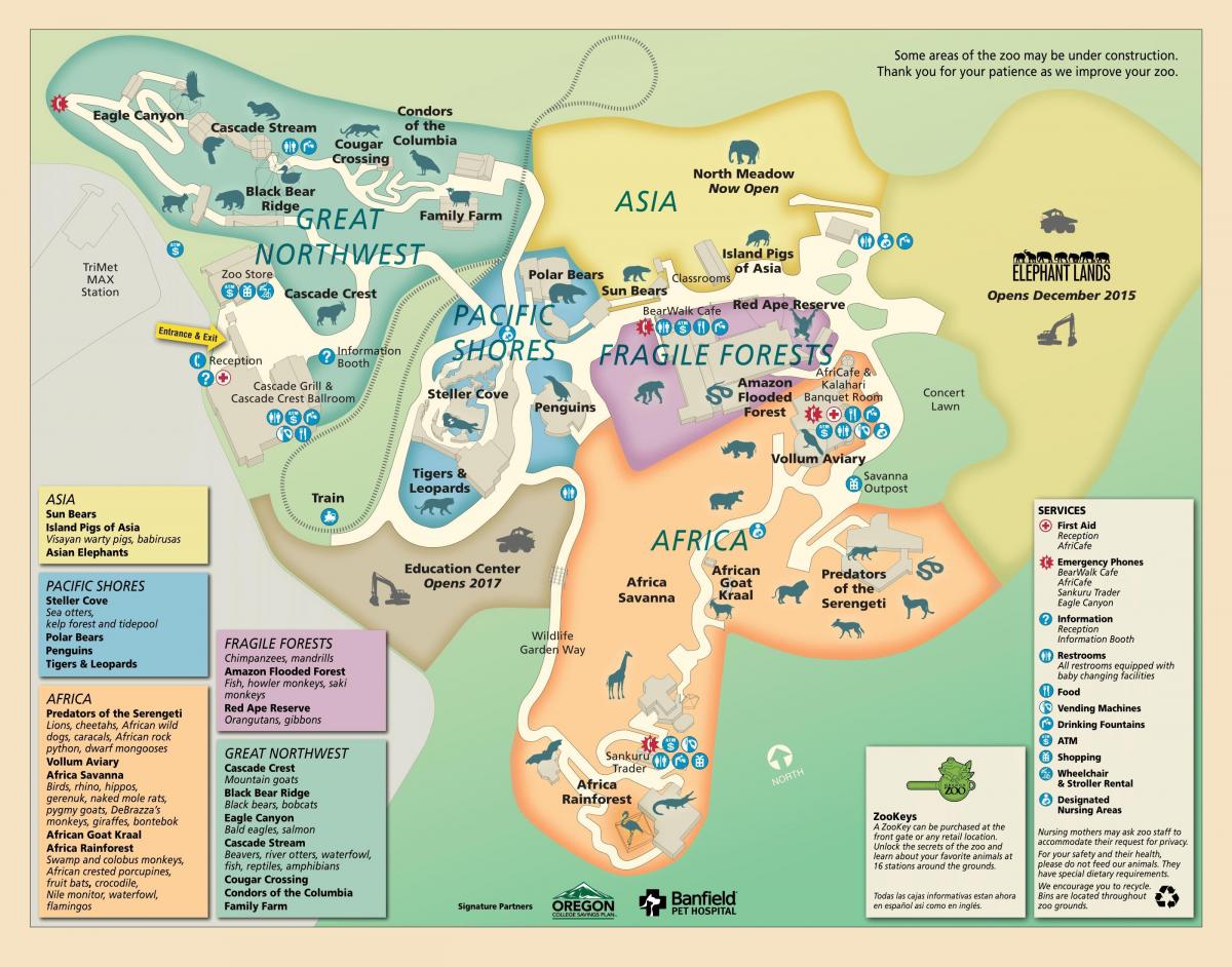 地図のオレゴン動物園