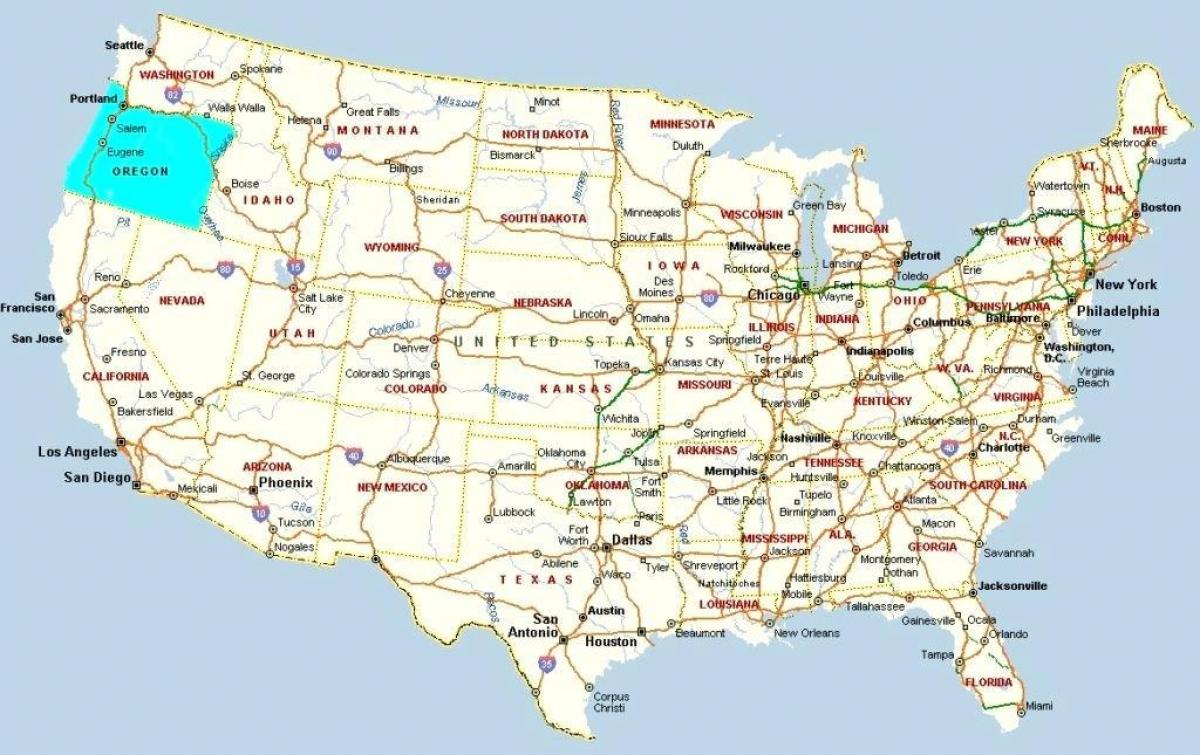 ポートランドオレゴン州の地図アメリカ