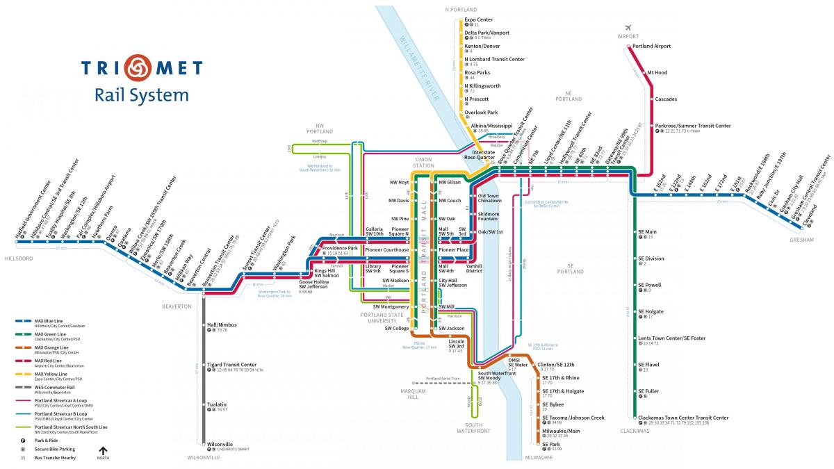 ポートランドの地下鉄図