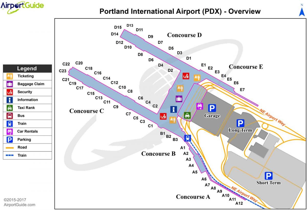 ポートランドオレゴン州空港地図