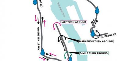 地図ポートランドのマラソン