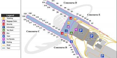 地図ポートランド国際空港