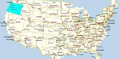 地図のオレゴン州ポートランドUSA